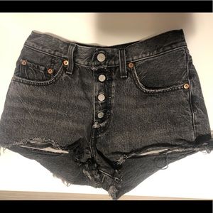 Levi’s vintage black high rise denim shorts